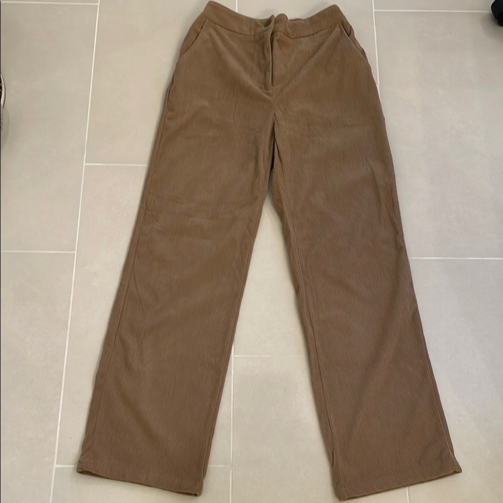 Woman's Sincerely Jules Tan Corduroy High Waist Pants